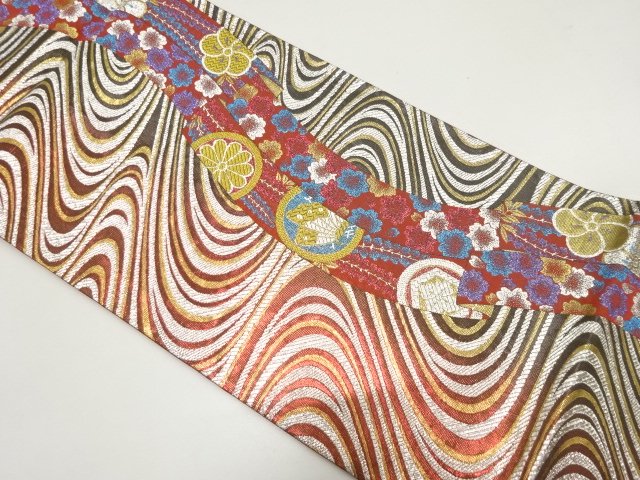 JAPANESE FUKURO OBI FOR FURISODE / WOVEN SAKURA